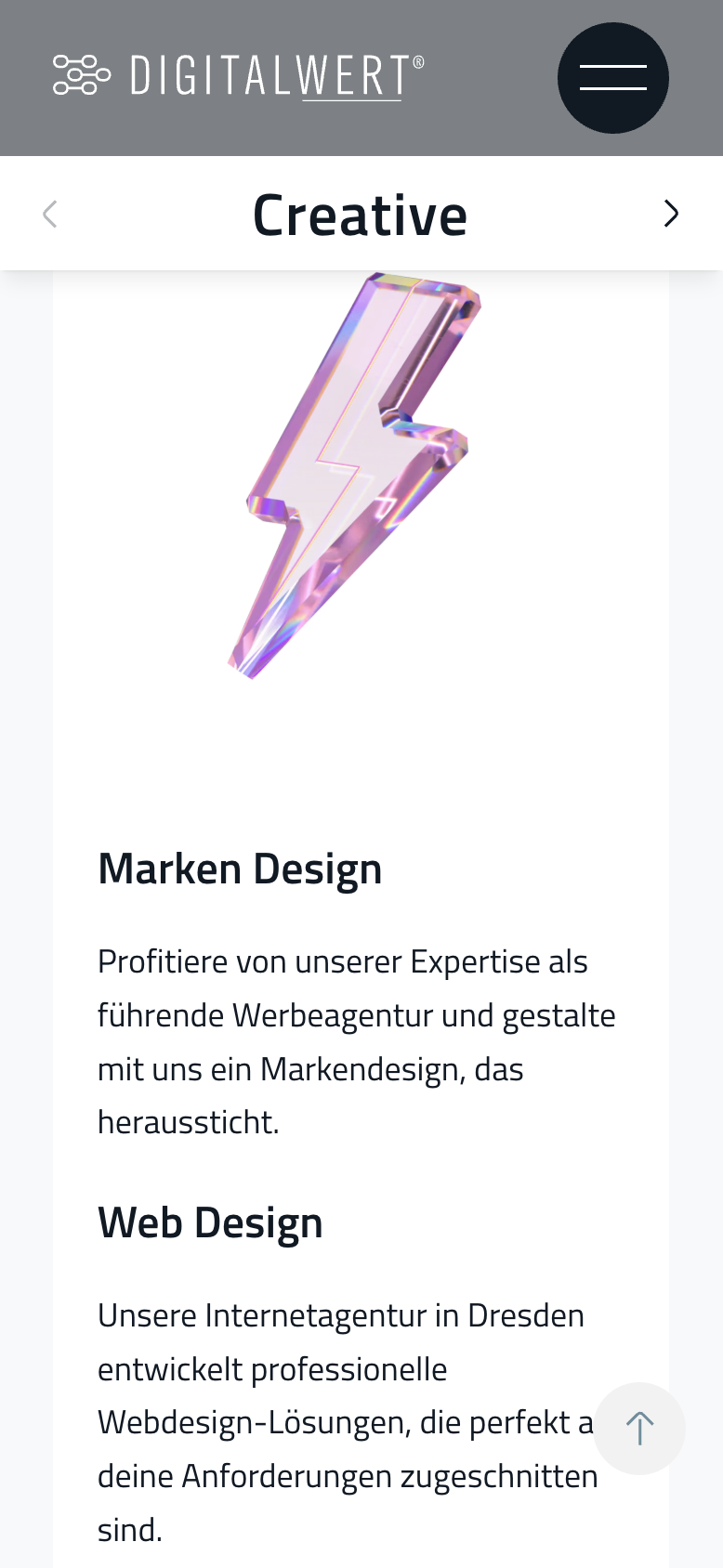 Startseite auf Mobilgeräten