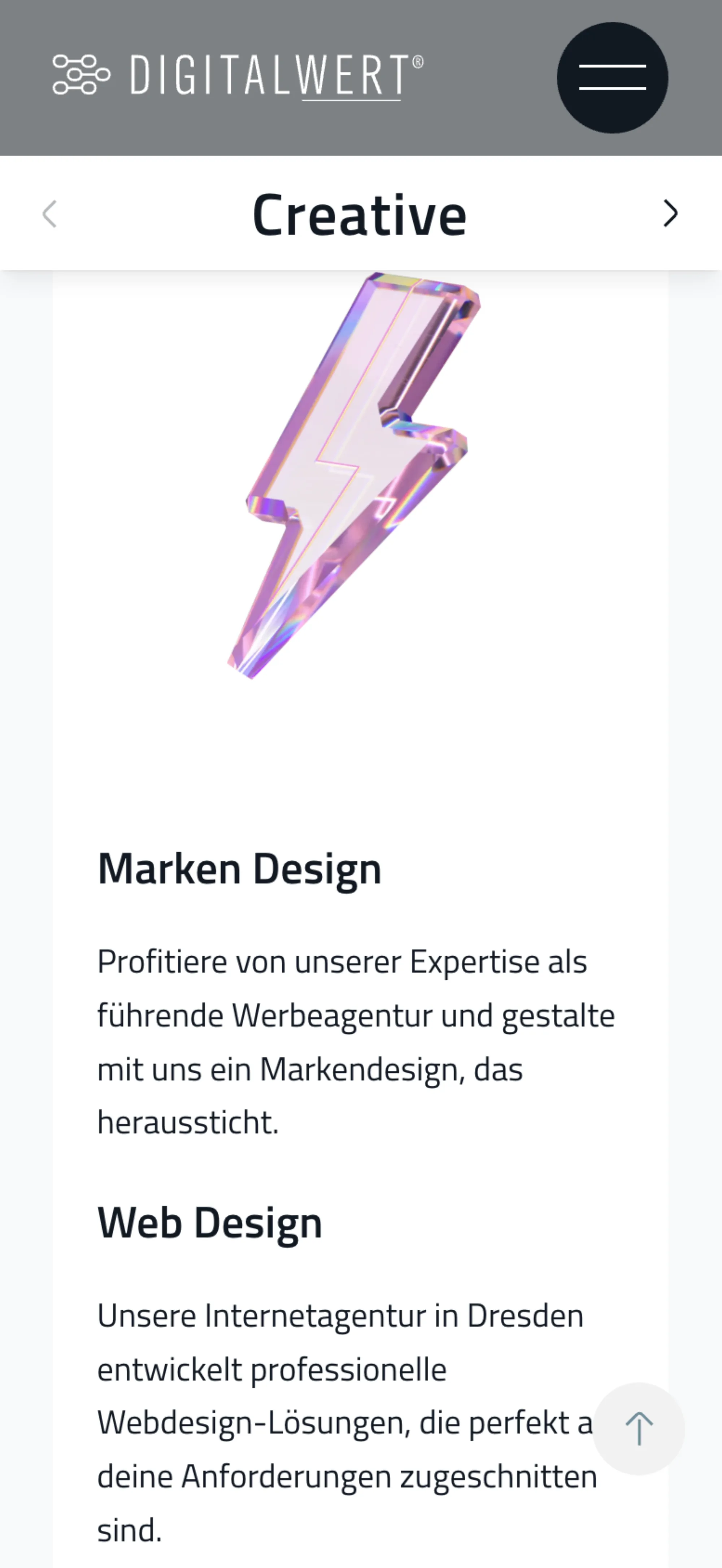 Startseite auf Mobilgeräten
