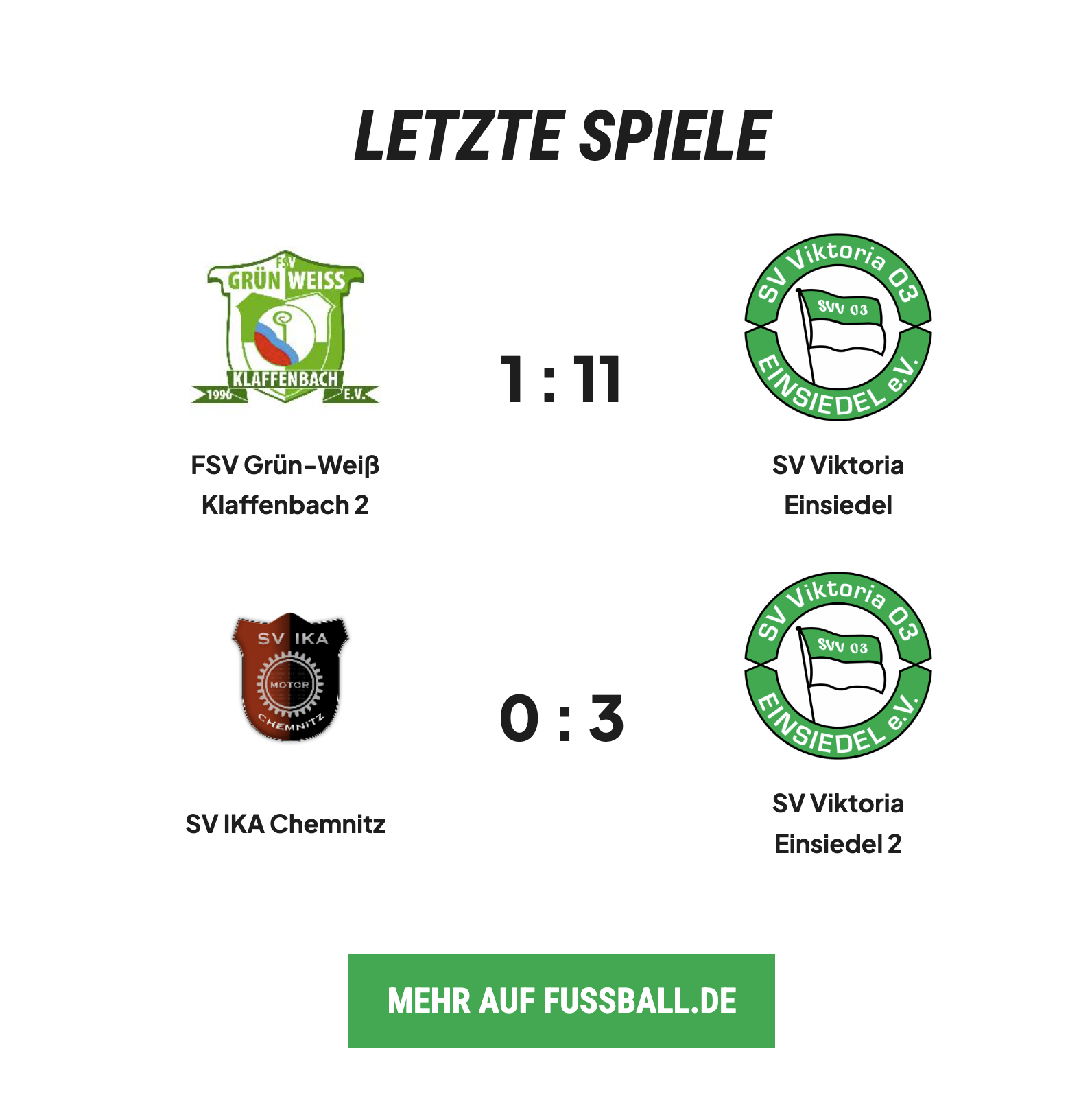 Letzte Spiele